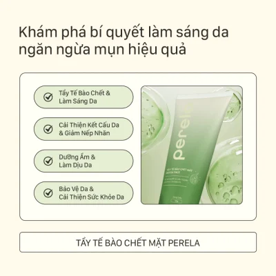 Tẩy tế bào da chết mặt xơ mướp PERELA làm sạch nhẹ nhàng da sáng mịn khỏe 100ml Sunny Cosmetic